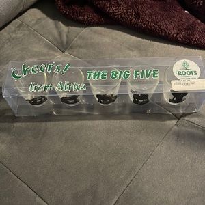 The Big Five Cheers From Africa "Roots Of Creation"Animal Shot Glass Collection